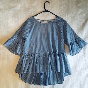 DONATED.  Blue Candy Striped Top